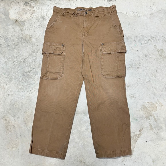 Duluth Trading Co Flex Fire Hose Cargo Pants Men's 38x30 Tan Work Utility - Picture 1 of 10